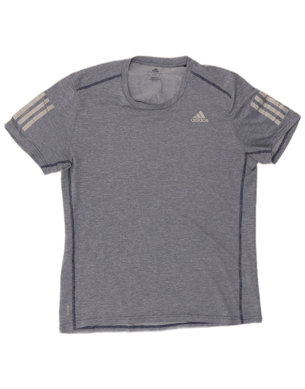 T-shirt Adidas Aeroready da uomo, media, in poliestere a righe blu navy
