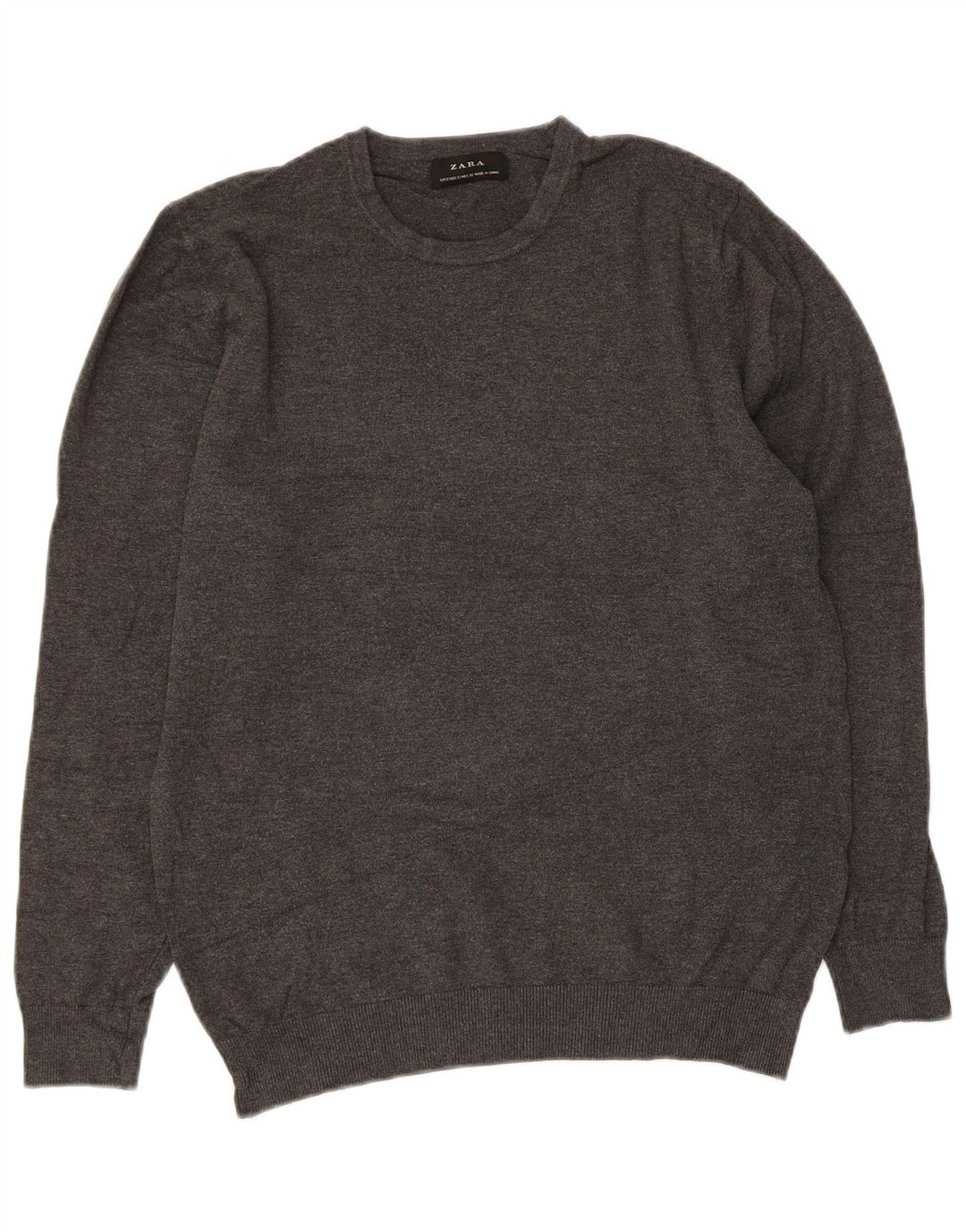 Maglione maglione girocollo da donna Zara UK 10 piccolo grigio
