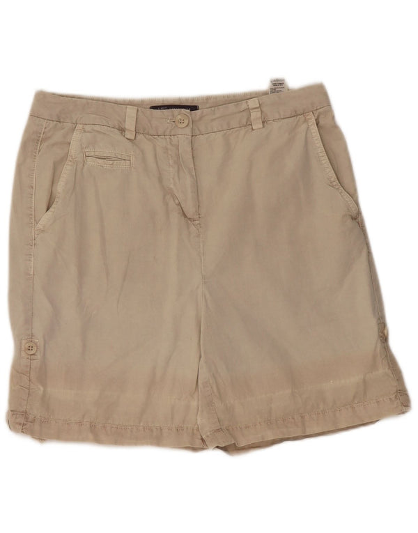 Pantaloncini chino da donna Marks & Spencer UK 10 piccoli W28 cotone beige