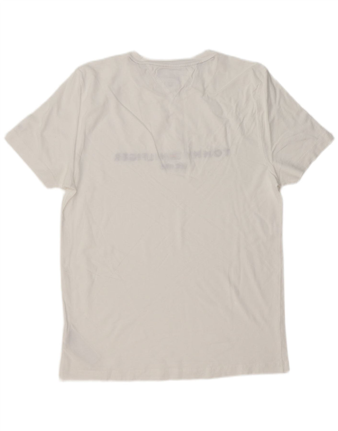 TOMMY HILFIGER T-shirt grafica da uomo slim fit Top grande in cotone bianco