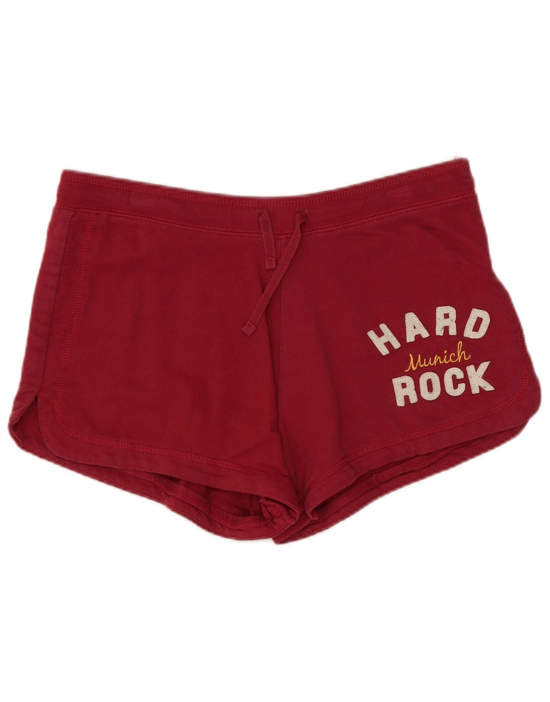 HARD ROCK CAFE Pantaloncini sportivi grafici da donna di Monaco UK 14 Cotone rosso medio