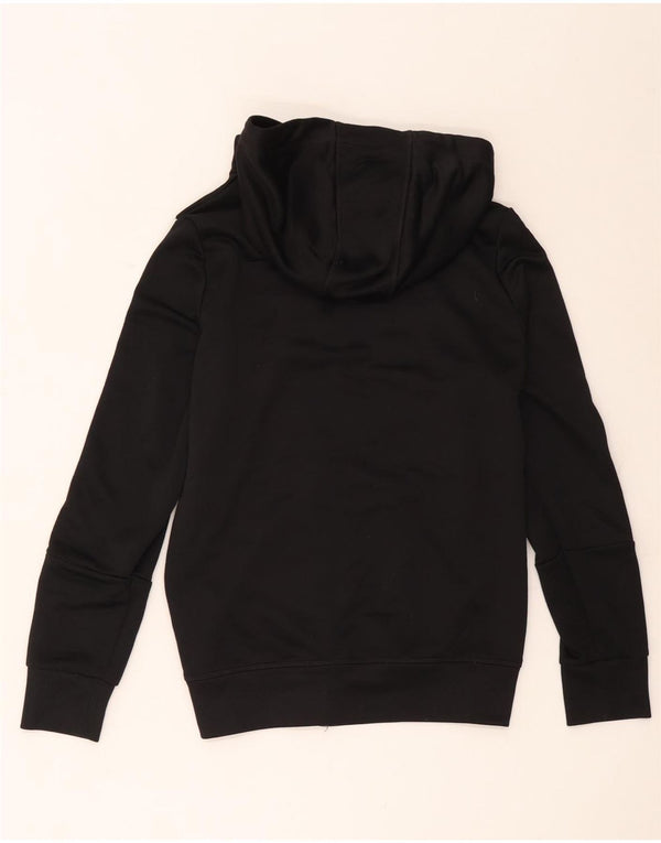 Maglione con cappuccio e zip grafica da donna Adidas UK 12 poliestere nero medio
