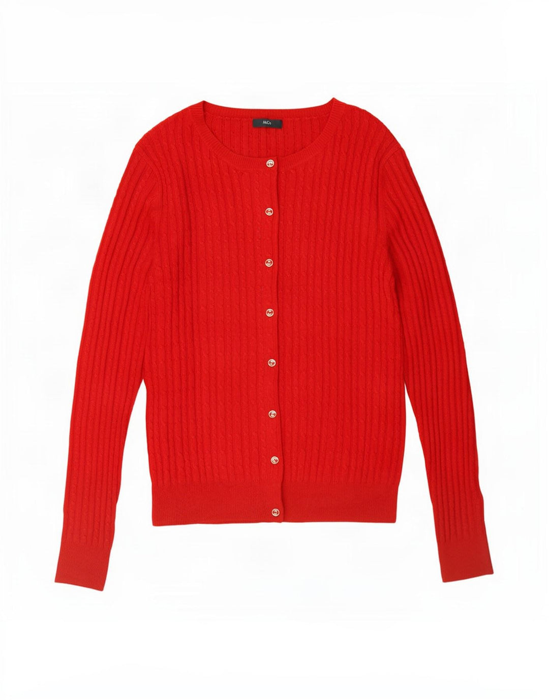 Maglione cardigan da donna M&Co UK 14 Acrilico rosso medio