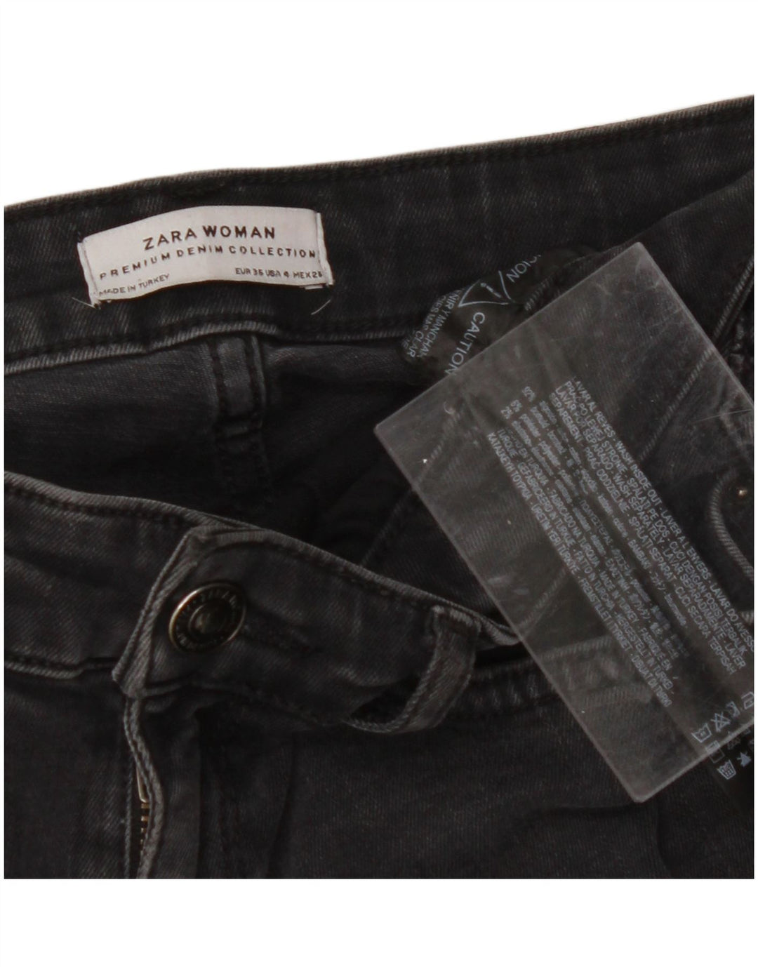 ZARA Womens Flared Jeans EU 36 XS W28 L32 Black Cotton