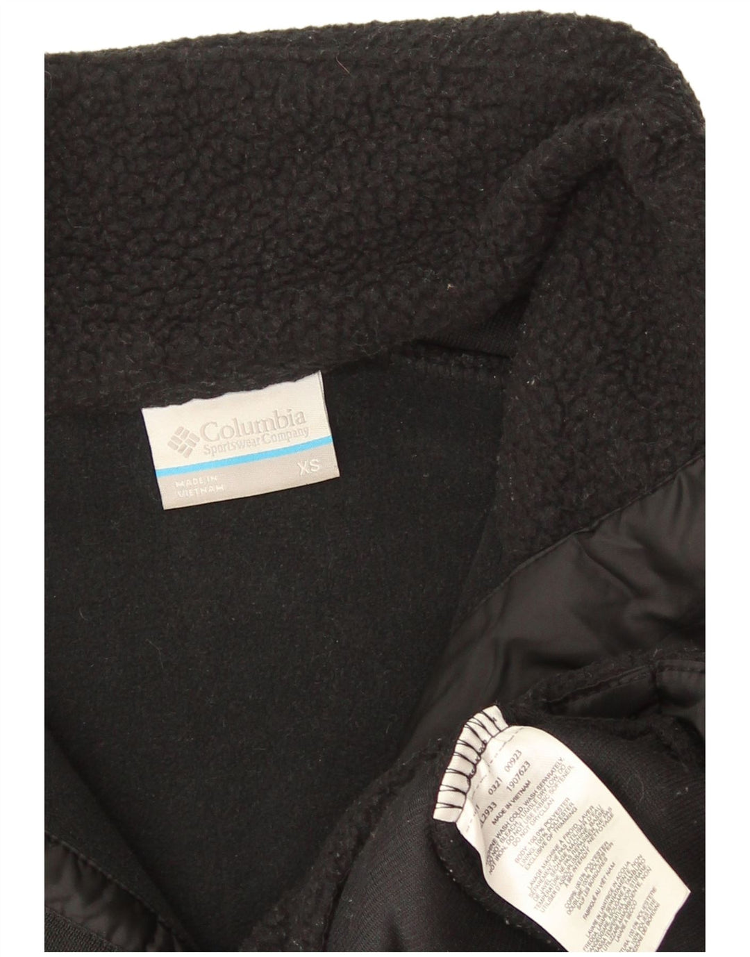 Maglione in pile Columbia da donna oversize con collo e zip UK 6 XS poliestere nero