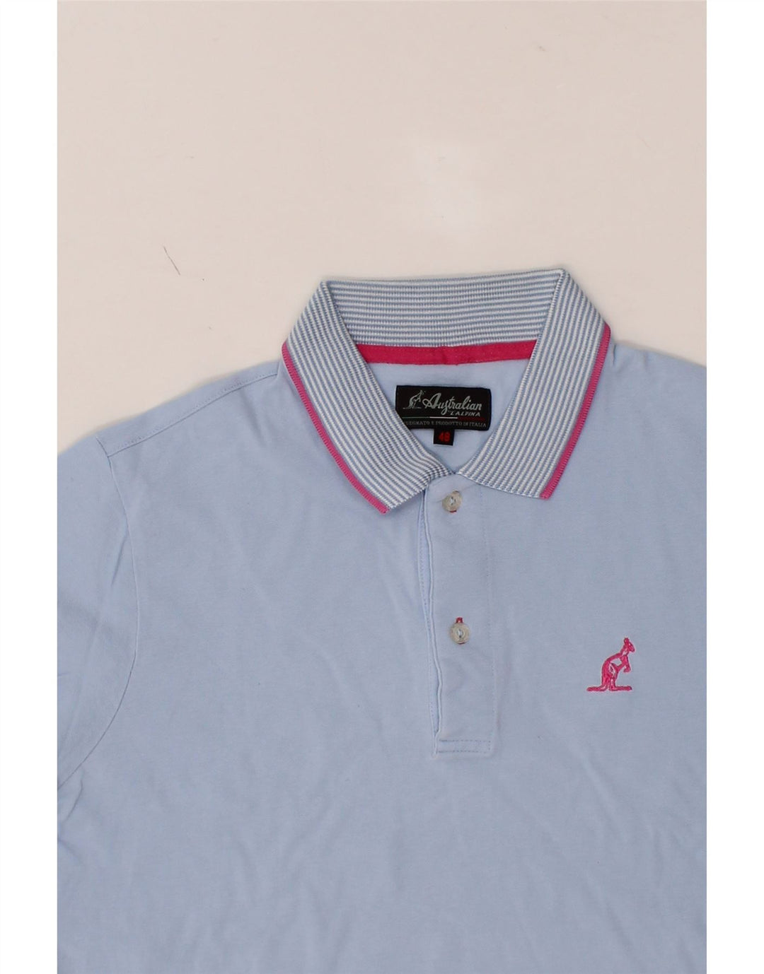 AUSTRALIAN L'ALPINA Mens Polo Shirt IT 48 Medium Blue Vintage AUSTRALIAN L'ALPINA and Second-Hand AUSTRALIAN L'ALPINA from Messina Hembry 