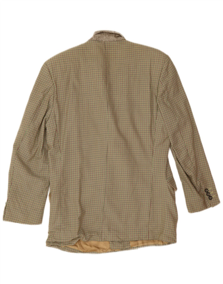 Giacca blazer lunga da uomo Pierre Laffitte UK 38 pied de poule verde medio