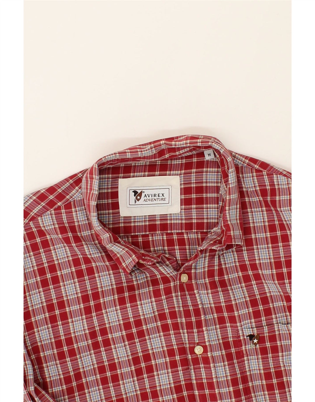 AVIREX Mens Shirt Medium Red Check Cotton Vintage Avirex and Second-Hand Avirex from Messina Hembry 