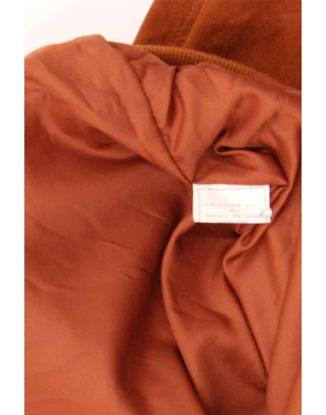 Giubbotto bomber vintage in pelle scamosciata da uomo IT 56 3XL in pelle marrone