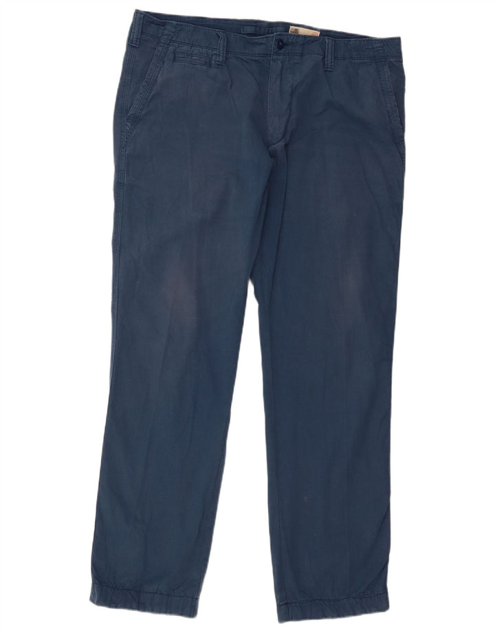 Pantaloni chino dritti da uomo Marks & Spencer W36 L29 cotone blu