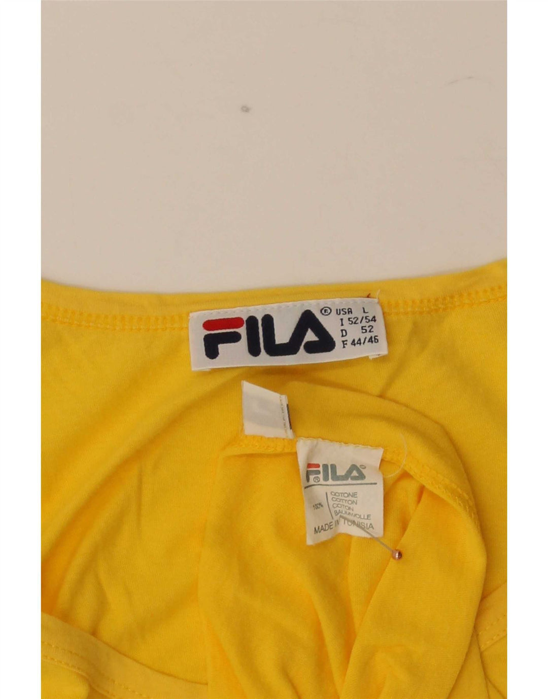 Canotta Fila da uomo grande in cotone giallo