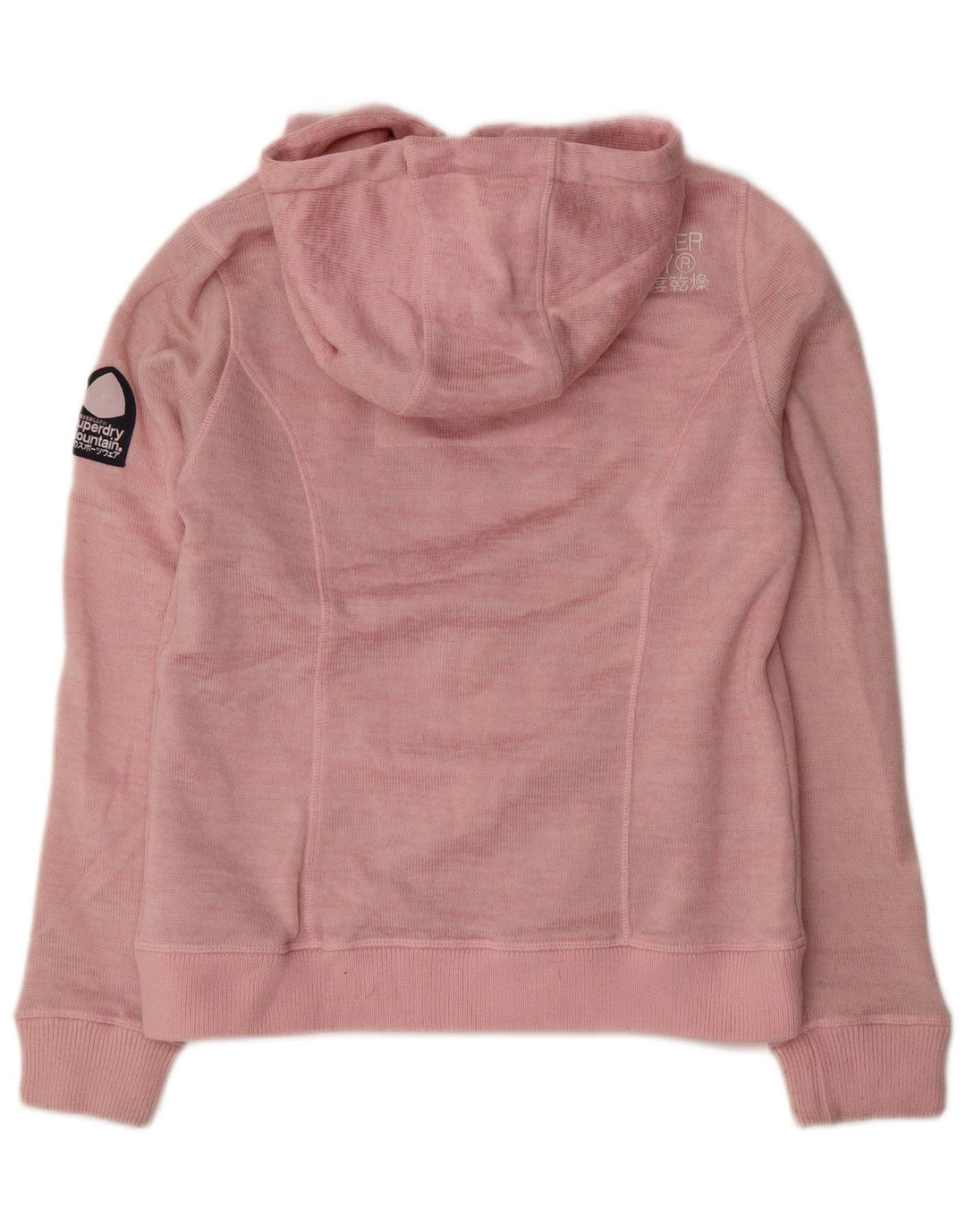 Maglione con cappuccio e zip da donna Superdry UK 16 Large Rosa Poliestere