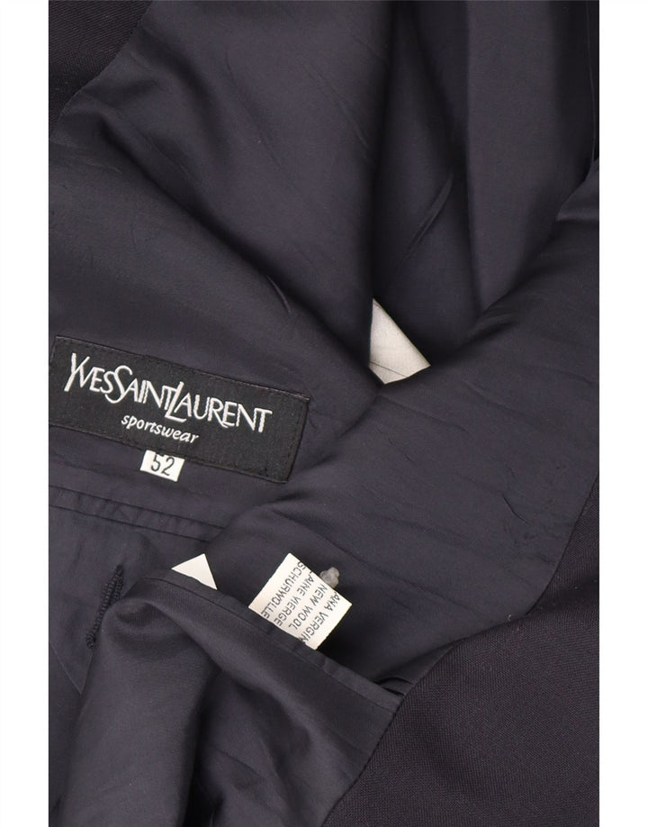 Giacca blazer da uomo a 2 bottoni Yves Saint Laurent IT 52 XL Blu navy in lana vergine