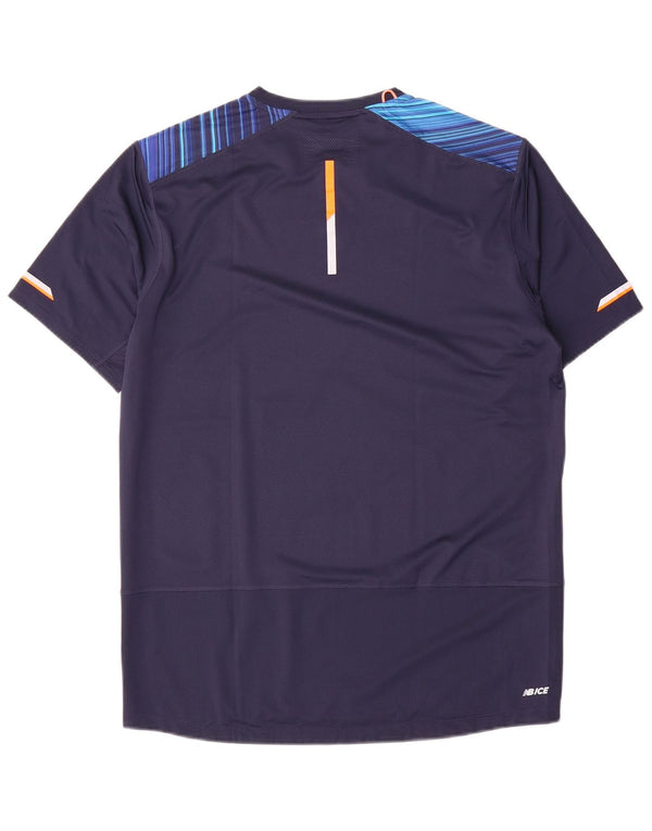 T-shirt da uomo New Balance Top grande gessato blu navy