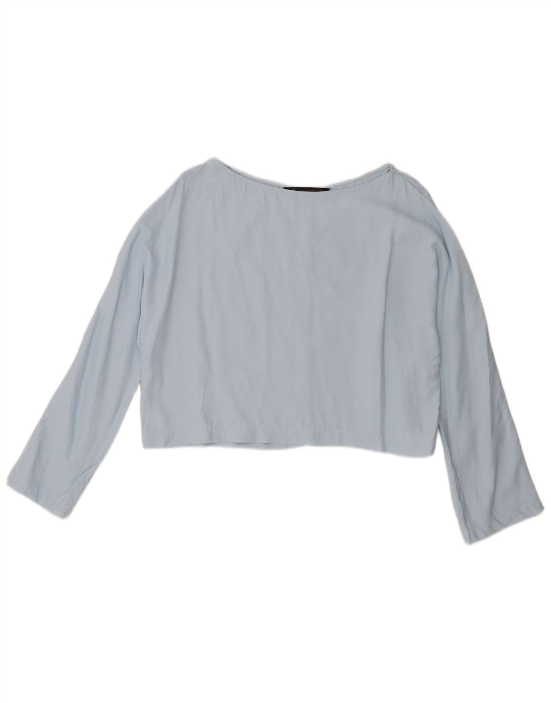 Top corto da donna Zara in camicetta UK 14 grande in viscosa blu