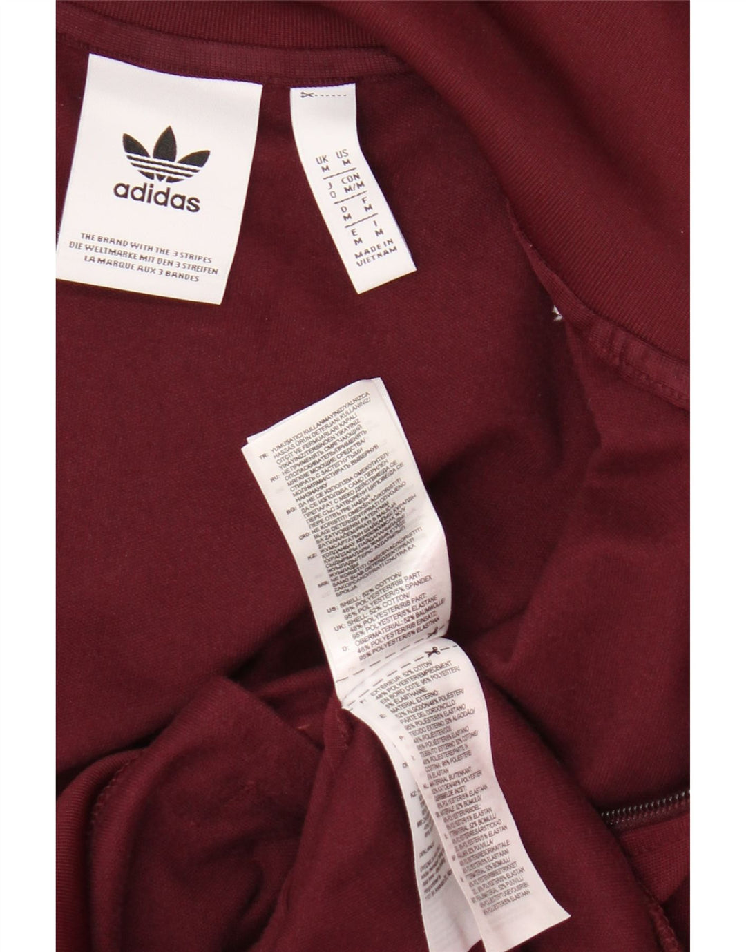 Giacca da ginnastica da uomo Adidas, giacca media, in cotone bordeaux