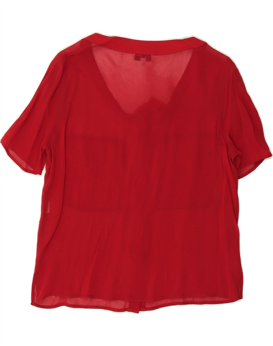 KRIZIA Womens Short Sleeve Shirt Blouse IT 44 Medium Red Viscose Vintage Krizia and Second-Hand Krizia from Messina Hembry 