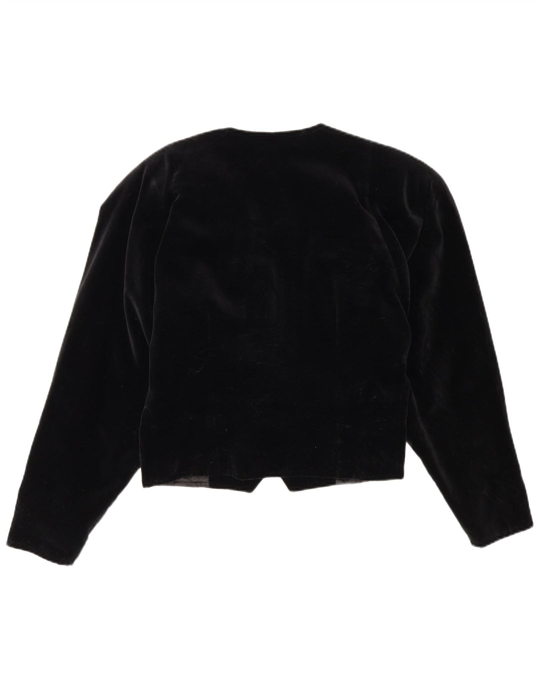 Giacca bolero vintage da donna doppio petto in velluto IT 42 media nera