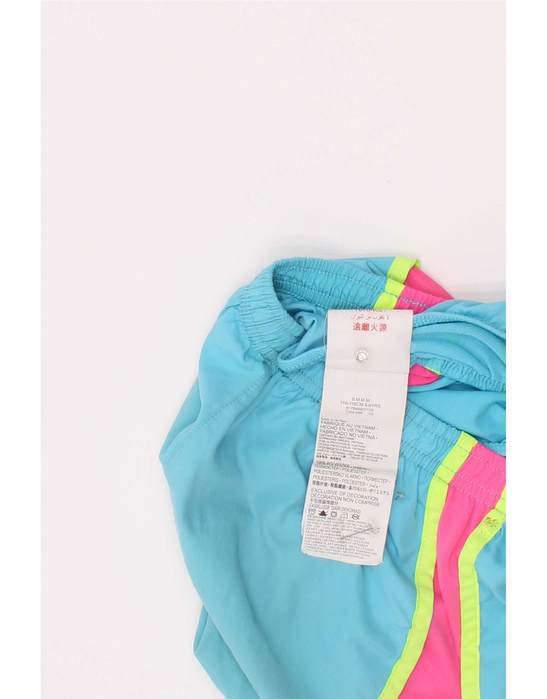 Pantaloncini sportivi Nike per ragazze 5-6 anni in poliestere color block blu medio