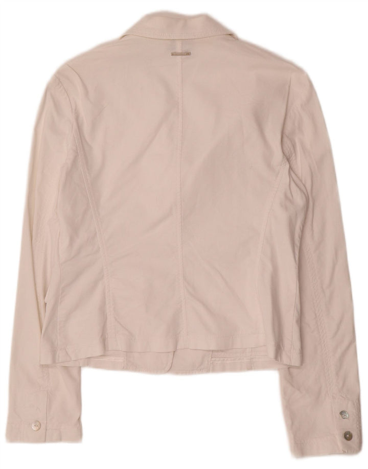 Giacca Blazer 3 Bottoni Donna Trussardi Jeans IT 44 Cotone Medio Bianco