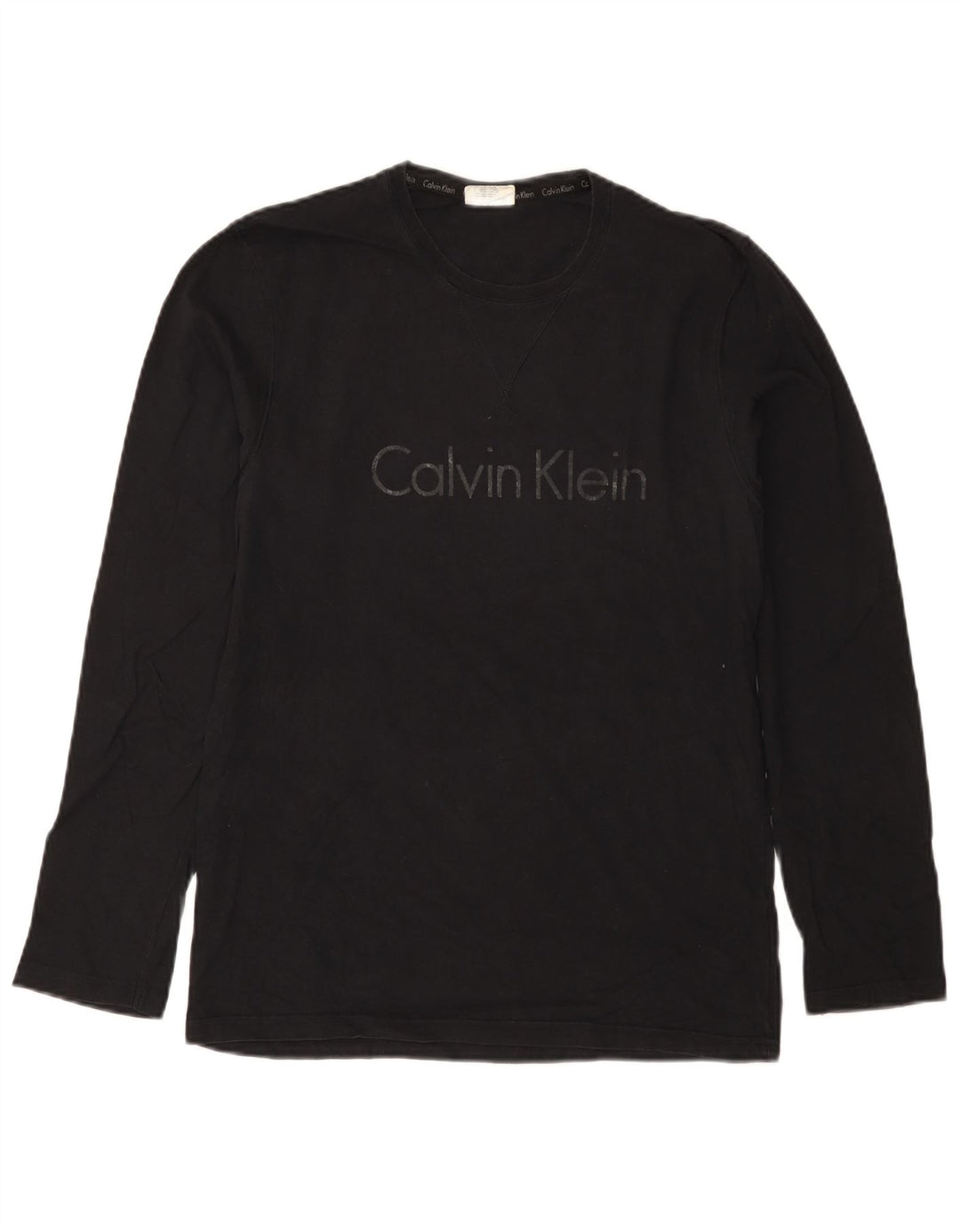 Calvin Klein Uomo Graphic Top Manica Lunga Piccolo Nero
