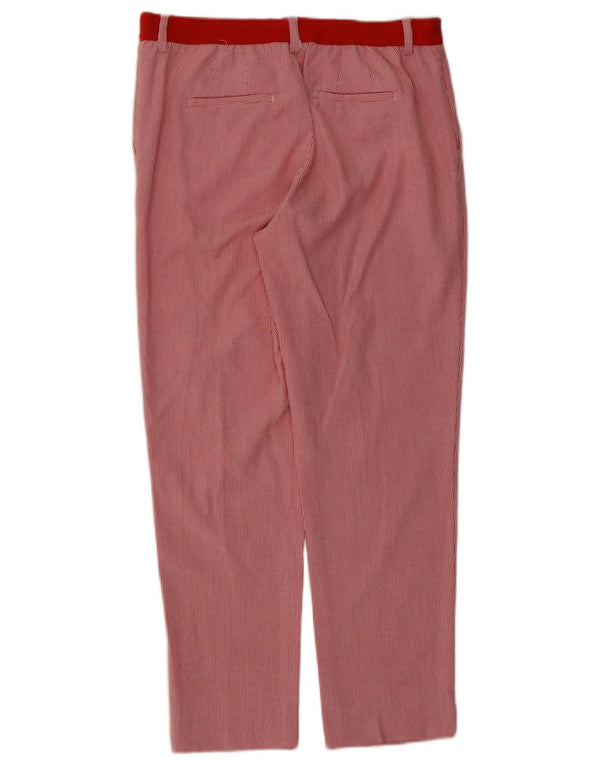Pantaloni chino affusolati da donna Benetton medi W30 L26 viscosa gessata rossa