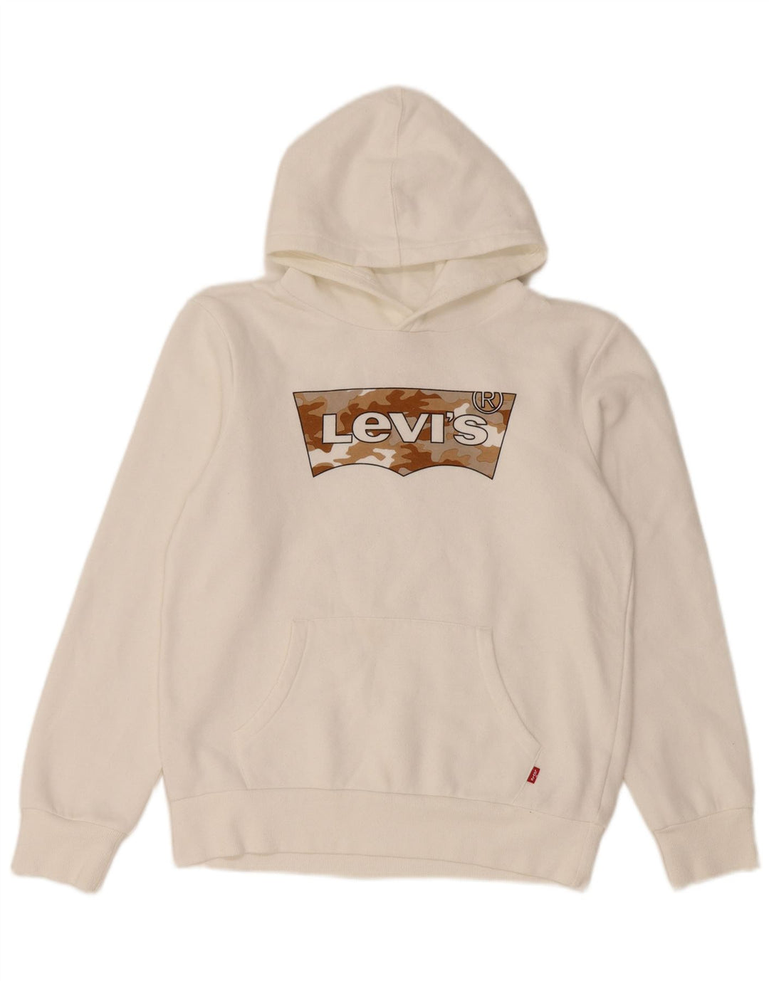 Maglione con cappuccio grafico LEVI'S per ragazzi 13-14 anni in cotone bianco
