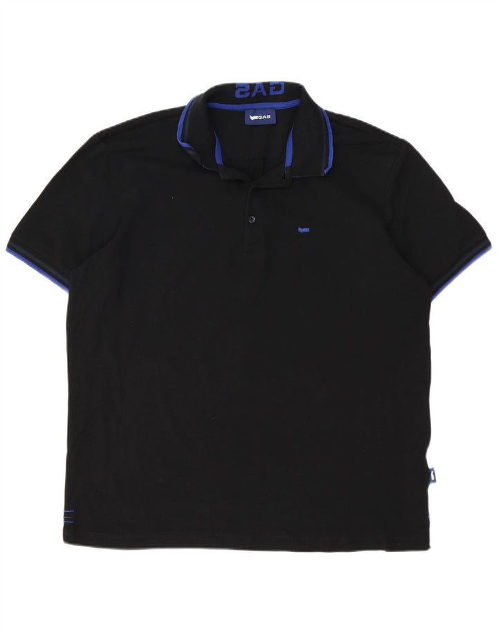 Polo da uomo Gas 3XL cotone nero