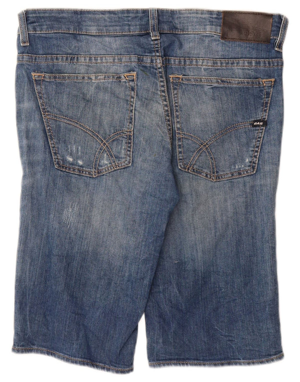 Pantaloncini di jeans Andrew da uomo GAS W33 cotone blu medio