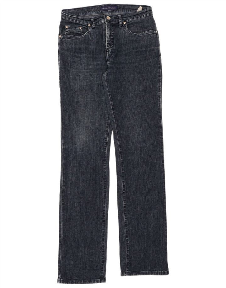 Jeans Dritti Donna Trussardi W28 L35 Blu Navy Cotone