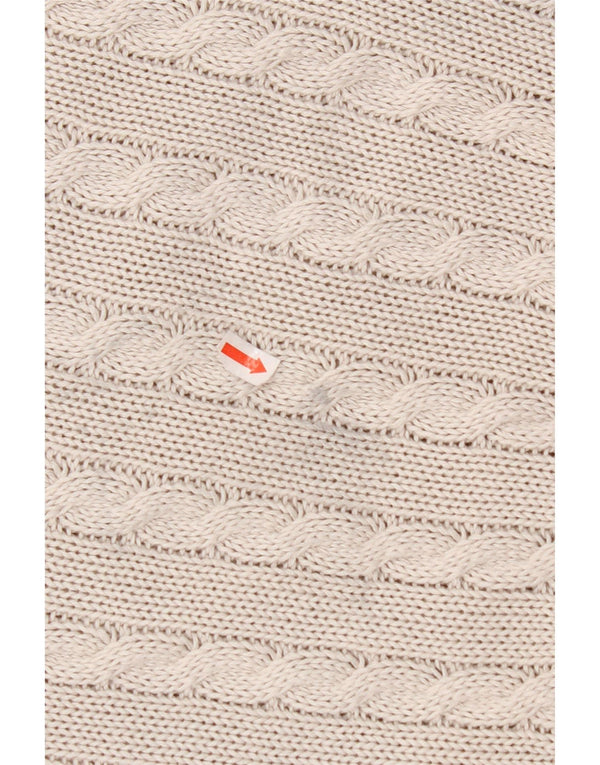 Maglione maglione girocollo da donna VINTAGE UK 14 Cotone Fair Isle grigio medio