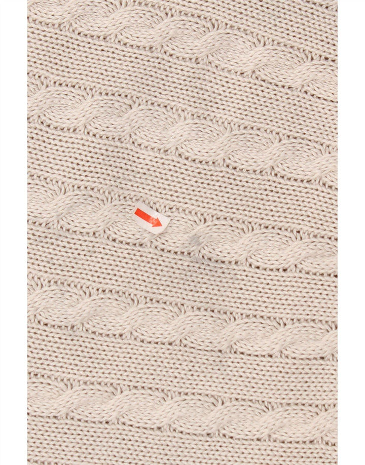 Maglione maglione girocollo da donna VINTAGE UK 14 Cotone Fair Isle grigio medio