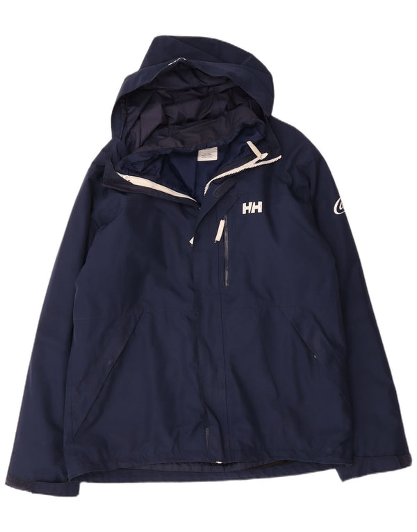 Giacca a vento con cappuccio da uomo Helly Hansen UK 42 XL poliestere blu navy