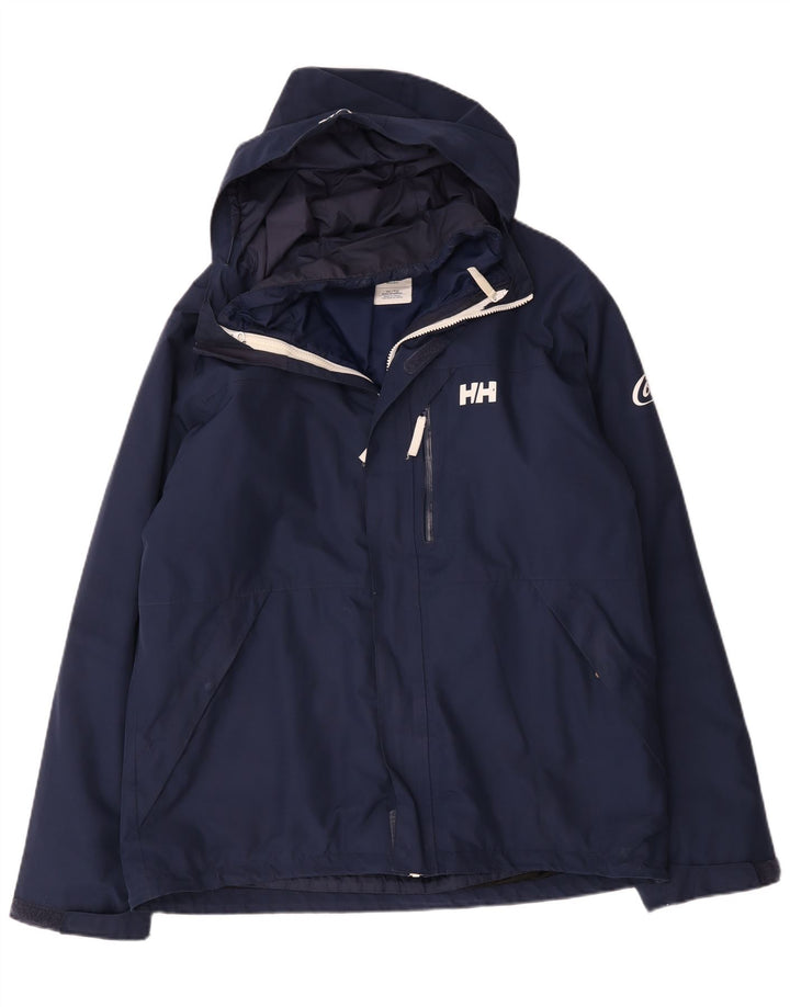 Giacca a vento con cappuccio da uomo Helly Hansen UK 42 XL poliestere blu navy
