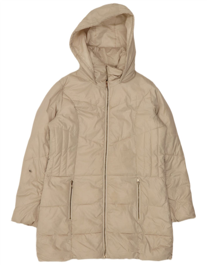 Cappotto imbottito oversize con cappuccio da donna Marks & Spencer UK 14 medio bianco sporco