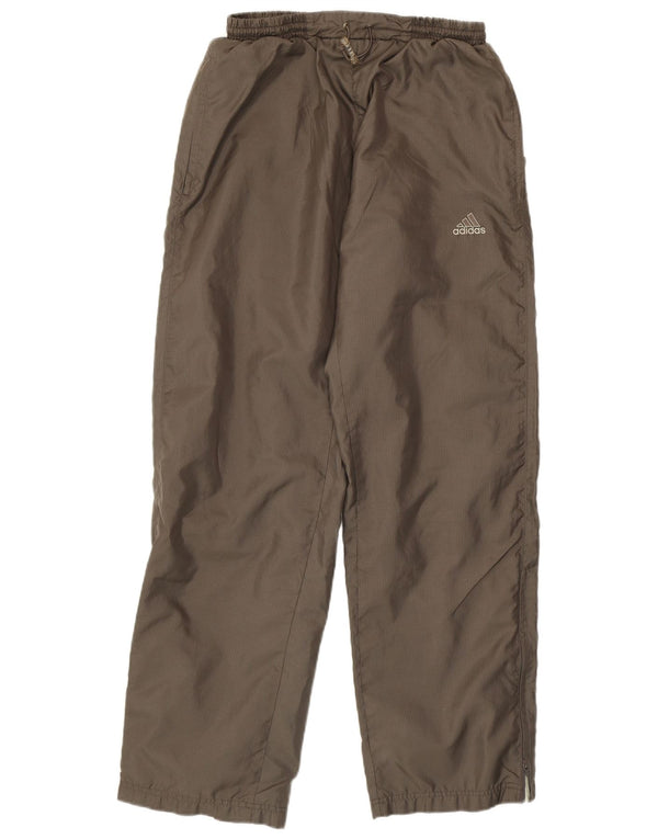 Pantaloni da tuta da donna ADIDAS UK 14 Poliestere a quadri marrone medio