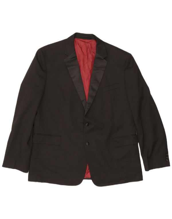 MARKS & SPENCER Giacca blazer lunga vestibilità regolare da uomo IT 58 4XL Nera