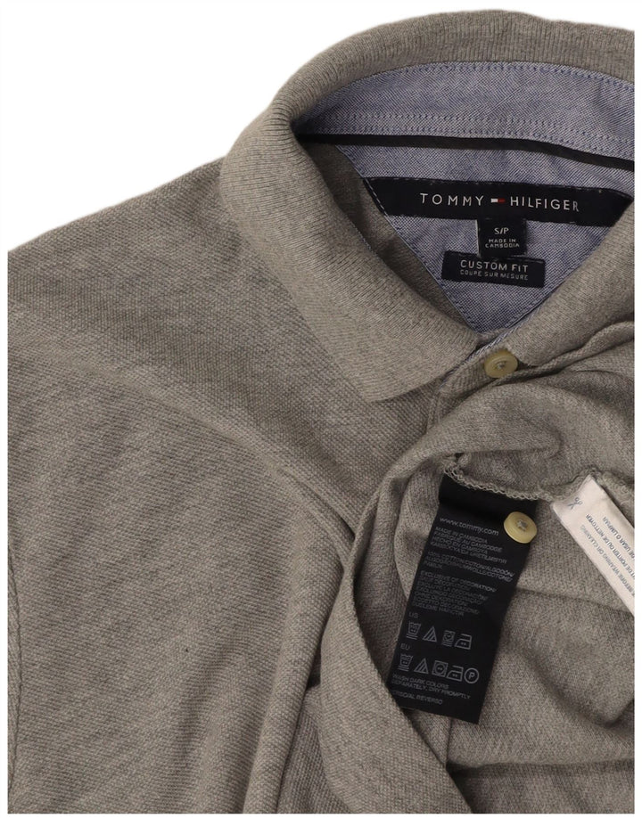 TOMMY HILFIGER Polo da uomo su misura piccola in cotone grigio