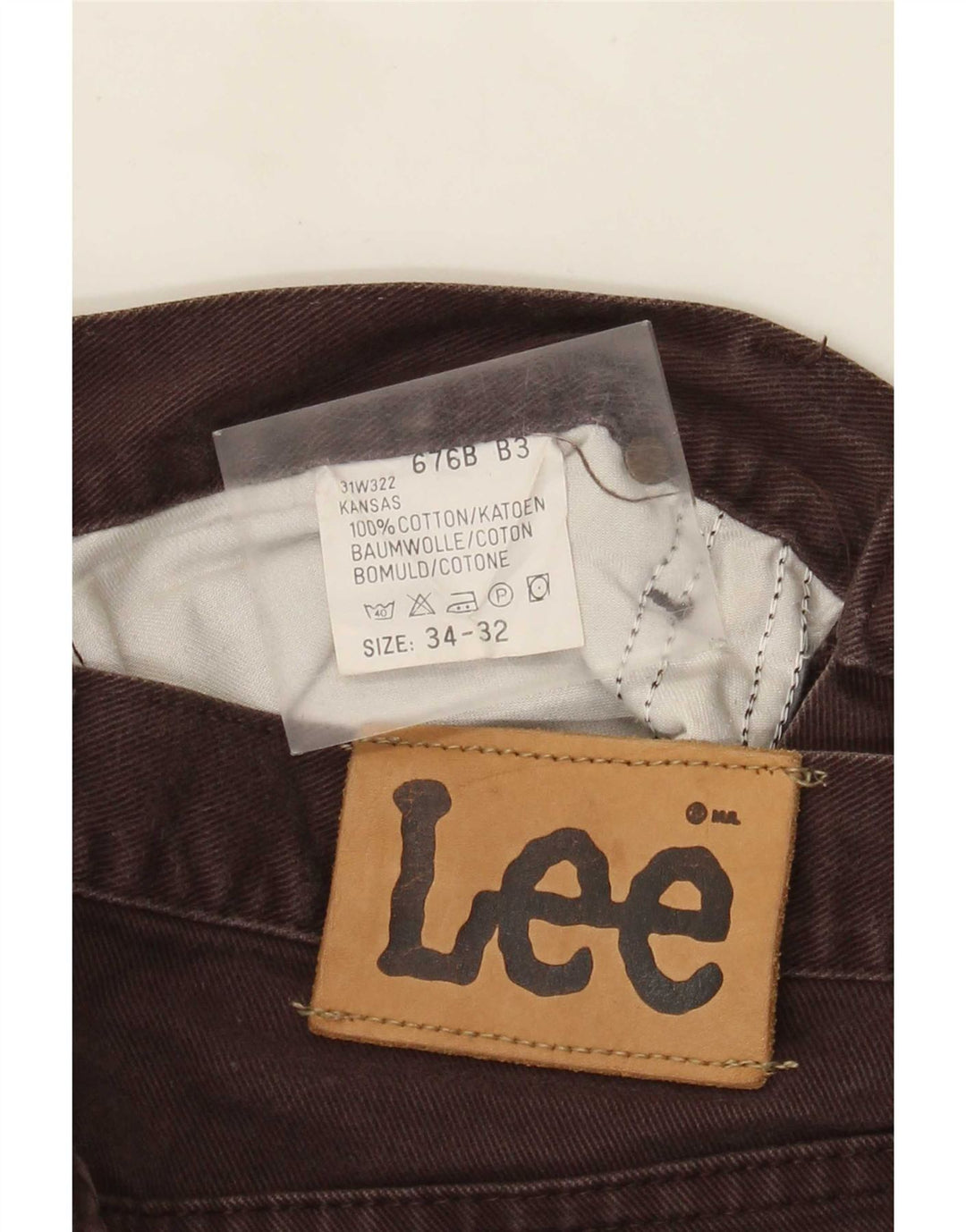 Jeans dritti da uomo Lee Kansas W34 L32 cotone marrone