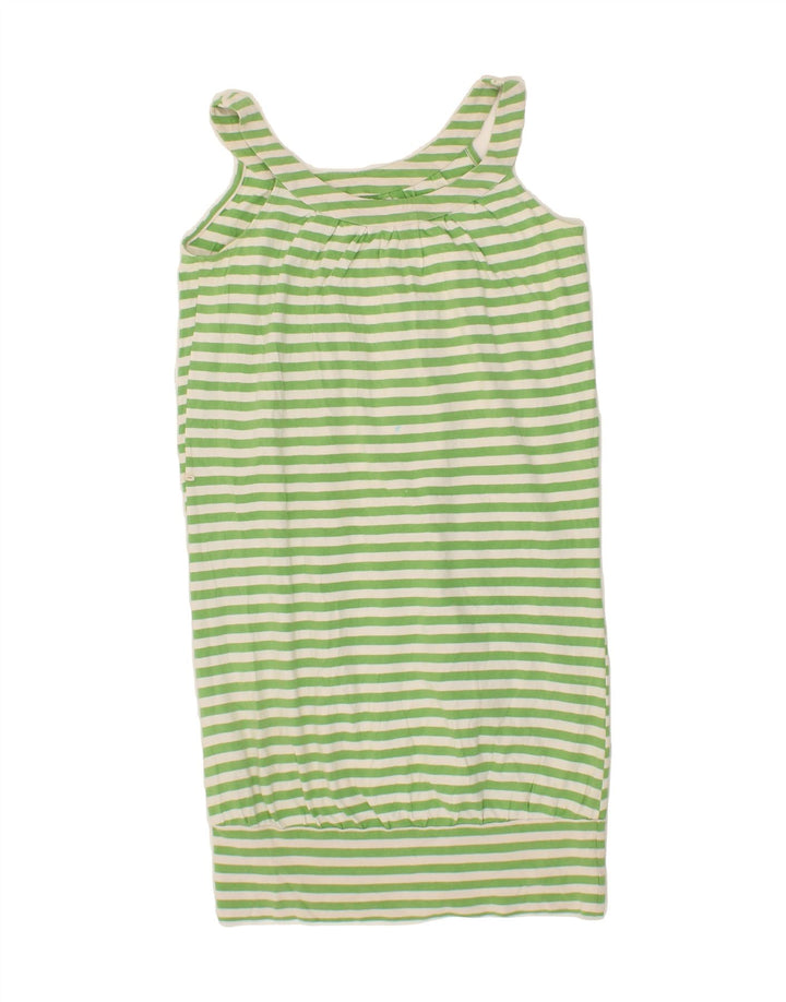 BENETTON Womens Sundress UK 12 Medium Green Striped Vintage Benetton and Second-Hand Benetton from Messina Hembry 