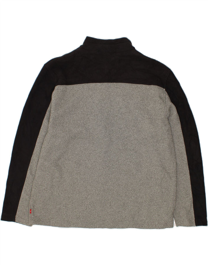 IZOD Mens Fleece Jacket UK 44 2XL Grey Colourblock Polyamide Vintage Izod and Second-Hand Izod from Messina Hembry 