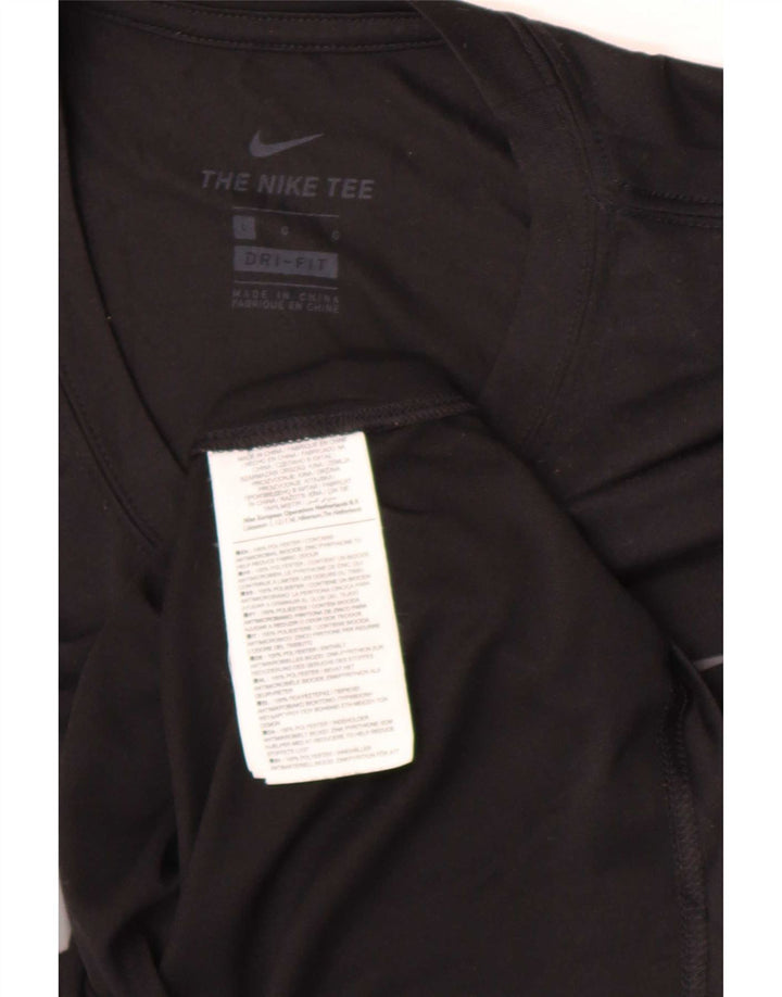 T-shirt grafica Nike Dri Fit da uomo, grande, in poliestere nero