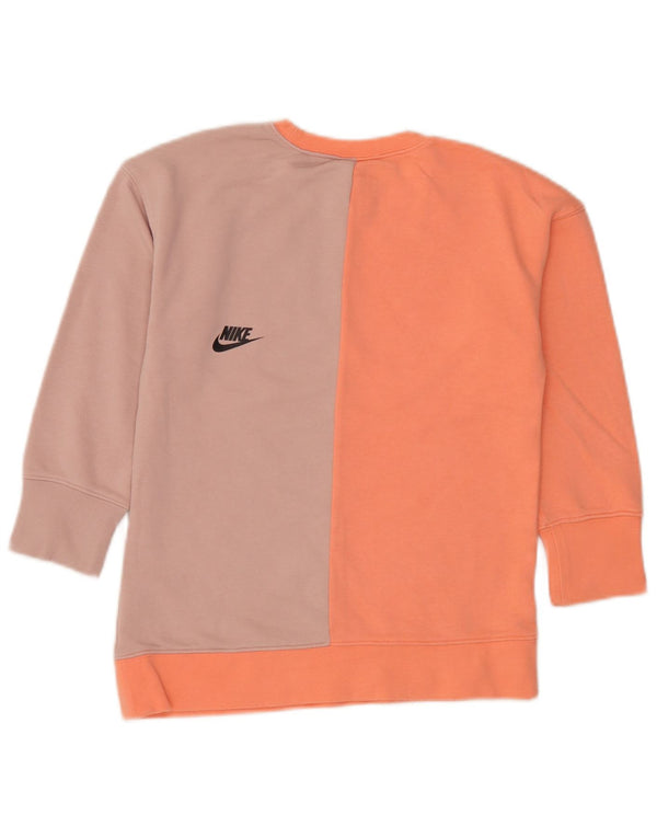 Felpa grafica Nike per ragazze, 6-7 anni, XS, cotone color block rosa