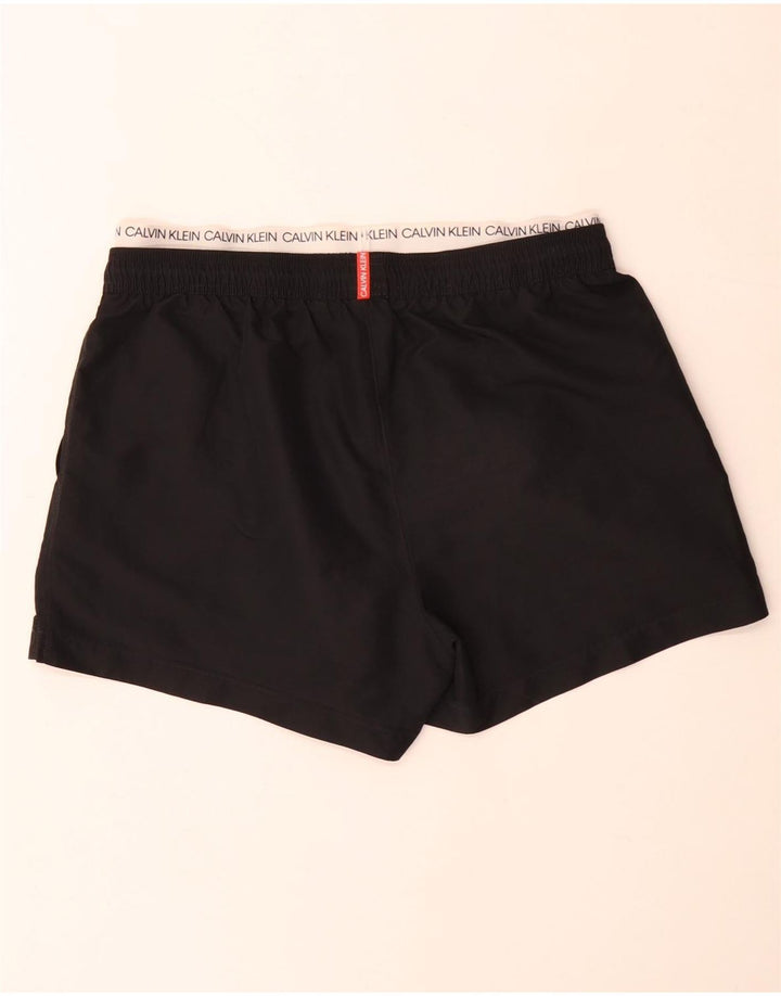 Pantaloncini da bagno grafici da uomo Calvin Klein grandi color nero