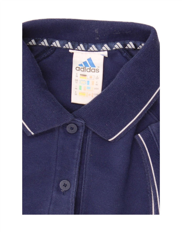 Polo Adidas da donna UK 12 media cotone blu navy