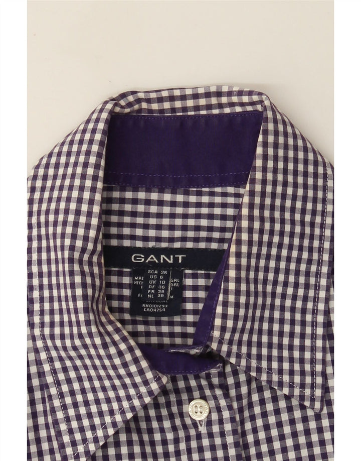 Camicia da donna Gant UK 10 piccolo cotone a quadretti viola