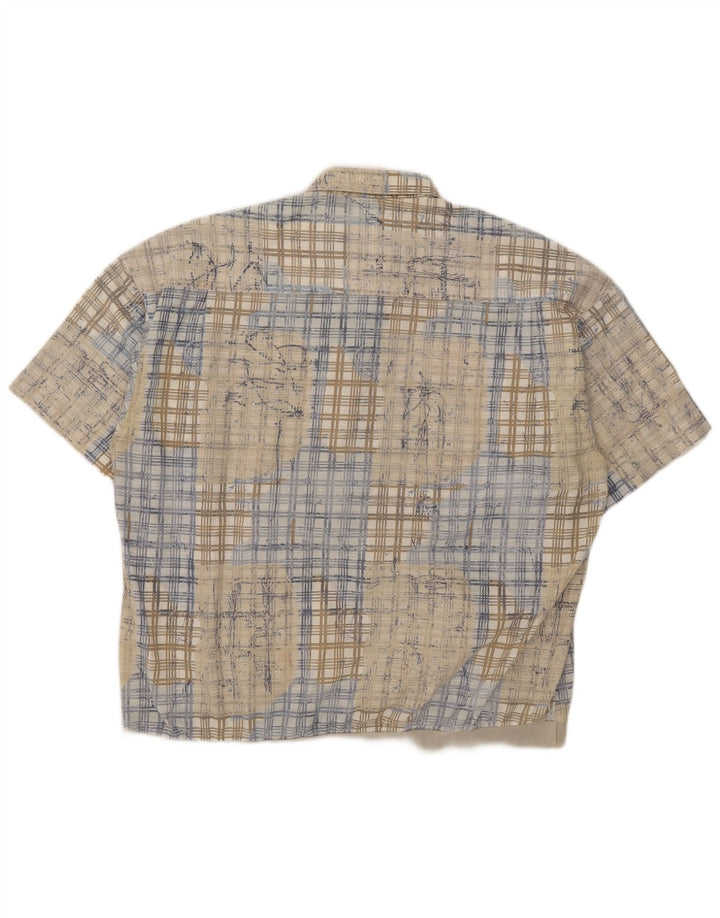 Camicia pullover a maniche corte da uomo Concret 2XL a quadri beige