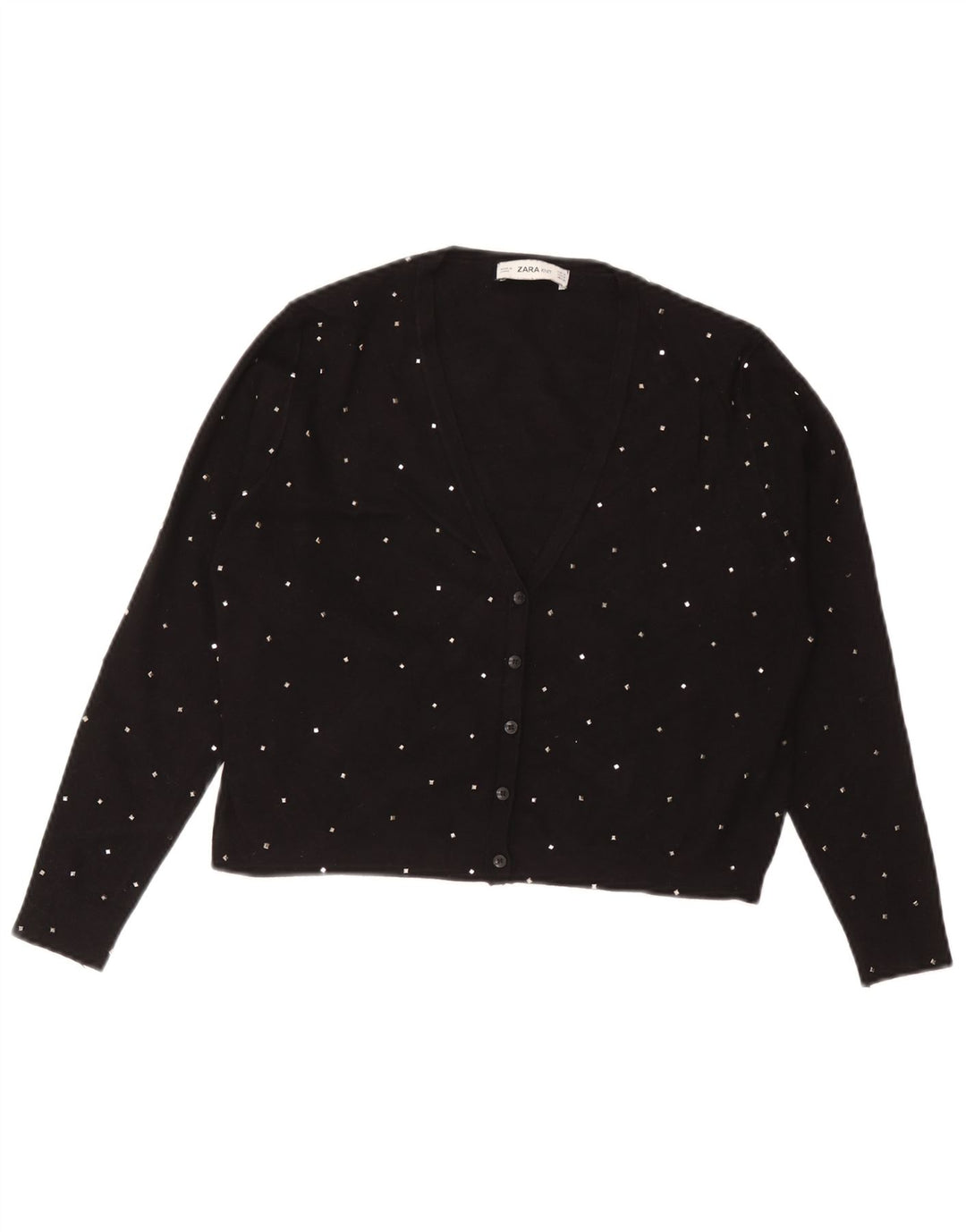 Maglione Bolero da donna Zara UK 12 viscosa maculata nera media