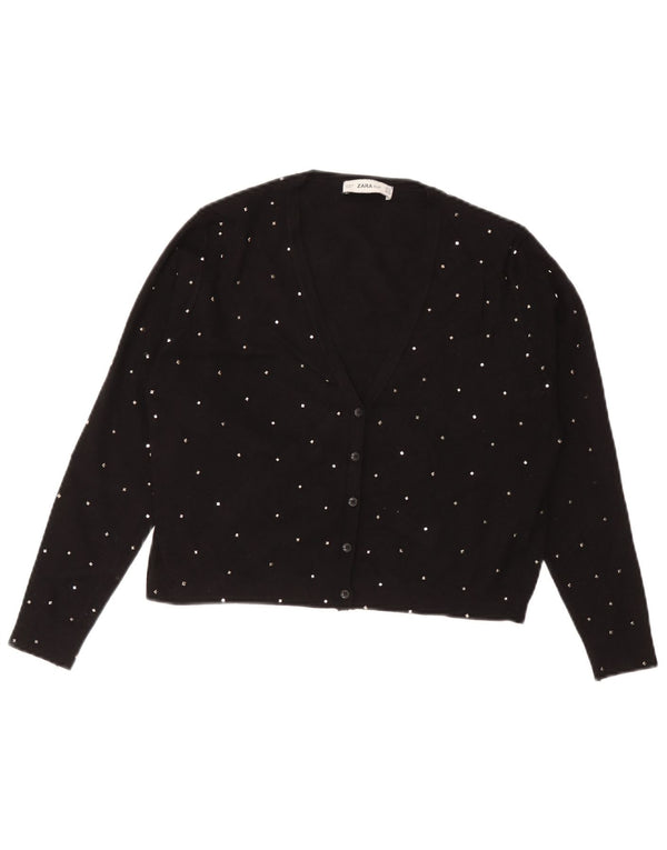 Maglione Bolero da donna Zara UK 12 viscosa maculata nera media