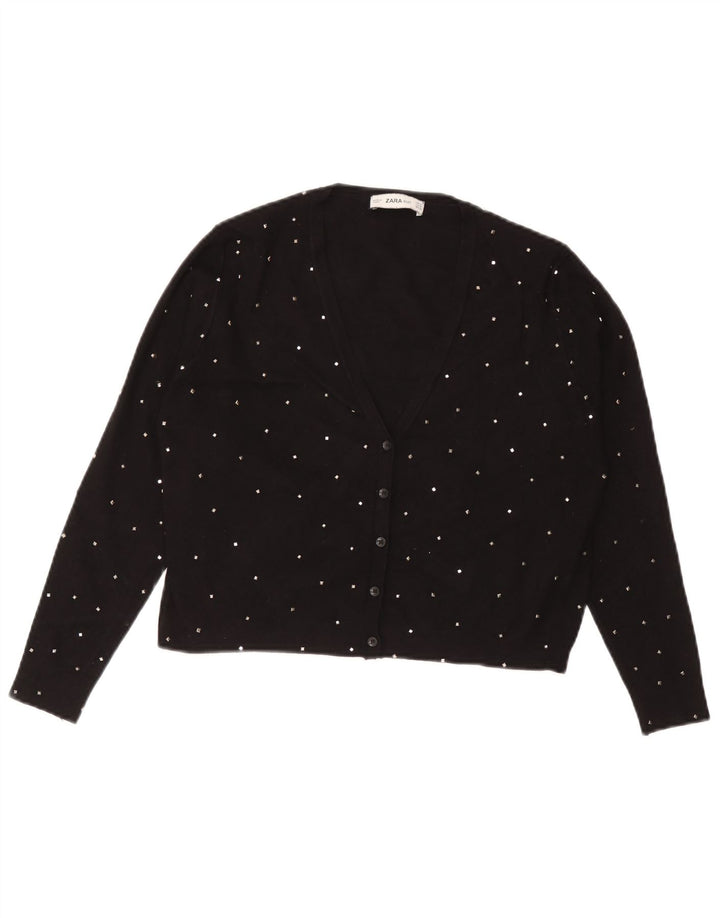 Maglione Bolero da donna Zara UK 12 viscosa maculata nera media